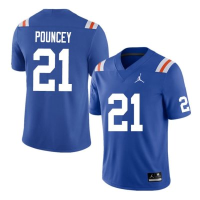 Men's Florida Gators #21 Ethan Pouncey NCAA Nike Blue Throwback Authentic Stitched College Football Jersey SAM5662AH